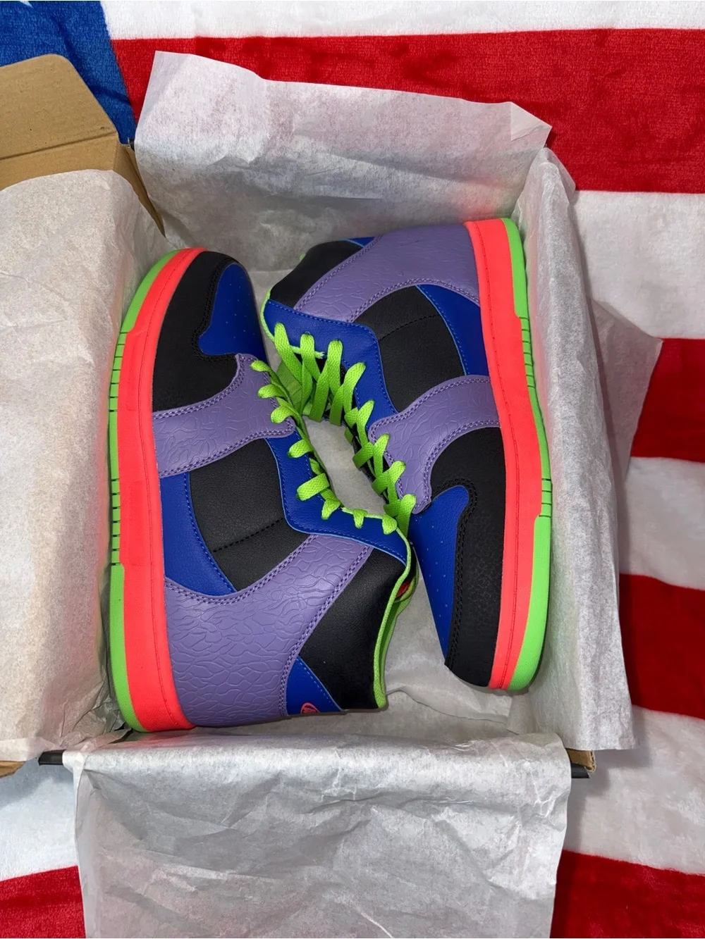 And1 Men’s Basketball Shoes - Blue, Purple & Neon Green Accents